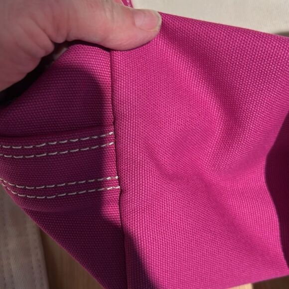 Land's End Canvas tote various colors and embroidery pockets zipper Size Medium - Picture 14 of 15